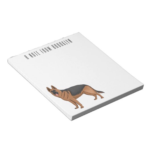 ドイツの羊飼い犬の漫画イラストレーション ノートパッド (アングル)