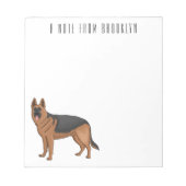 ドイツの羊飼い犬の漫画イラストレーション ノートパッド (正面)