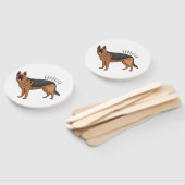 ドイツの羊飼い犬の漫画イラストレーション ハンドファン (組立なし)