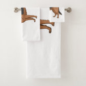 ドイツの羊飼い犬の漫画イラストレーション バスタオルセット (インサイチュ)