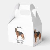 ドイツの羊飼い犬の漫画イラストレーション フェイバーボックス (裏面サイド)