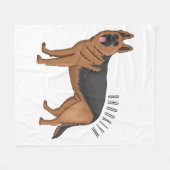 ドイツの羊飼い犬の漫画イラストレーション フリースブランケット (正面(横))