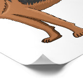 ドイツの羊飼い犬の漫画イラストレーション ポスター (角)