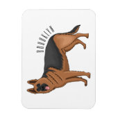 ドイツの羊飼い犬の漫画イラストレーション マグネット (縦)