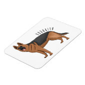 ドイツの羊飼い犬の漫画イラストレーション マグネット (左側)