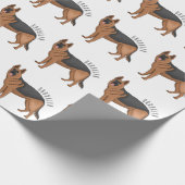 ドイツの羊飼い犬の漫画イラストレーション ラッピングペーパー (角)