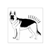 ドイツの羊飼い犬の漫画イラストレーション ラバースタンプ (インプリント)