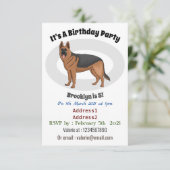 ドイツの羊飼い犬の漫画イラストレーション 招待状 (スタンド正面)