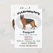 ドイツの羊飼い犬の漫画イラストレーション 招待状 (正面/裏面)