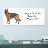 ドイツの羊飼い犬の漫画イラストレーション 横断幕 (トレードショー)