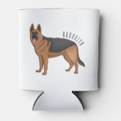 ドイツの羊飼い犬の漫画イラストレーション 缶クーラー (正面)