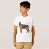 ドイツの羊飼い犬の漫画イラストレーション Tシャツ (正面フル)