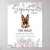 ドイツの羊飼い犬の署名ドリンクの看板 ポスター (正面)