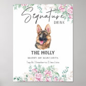 ドイツの羊飼い犬の署名ドリンクの看板 ポスター (正面)