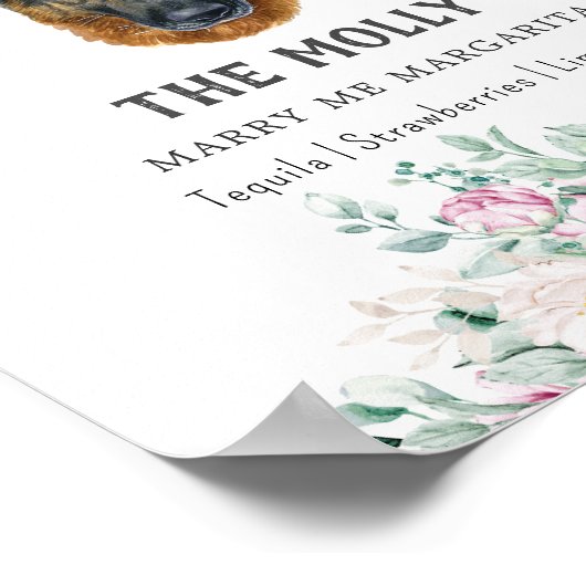 ドイツの羊飼い犬の署名ドリンクの看板 ポスター (角)