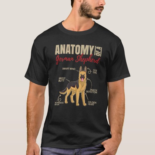 ドイツの羊飼い犬の解剖学 Tシャツ (正面)