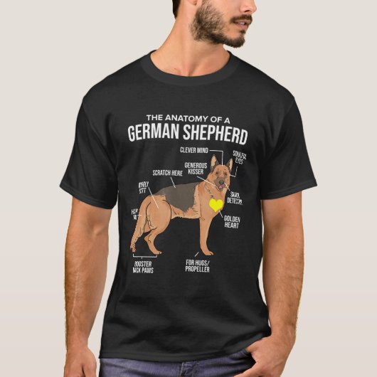 ドイツの羊飼い犬の解剖学 Tシャツ (正面)