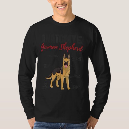 ドイツの羊飼い犬の解剖学 Tシャツ (正面)