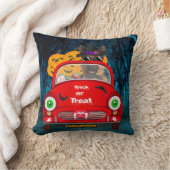 ドイツの羊飼い犬の車の怖いハロウィーン クッション (ブランケット)