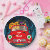 ドイツの羊飼い犬の車の怖いハロウィーン ペーパープレート (パーティー)