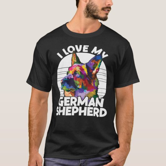 ドイツの羊飼い犬の飼い主I Love My German She Tシャツ (正面)