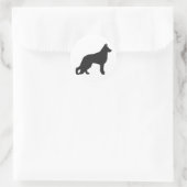 ドイツの羊飼い犬の黒いシルエット ラウンドシール (バッグ)