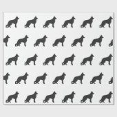 ドイツの羊飼い犬の黒いシルエット ラッピングペーパー (フラット)