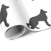 ドイツの羊飼い犬の黒いシルエット ラッピングペーパー (ロールコーナー)