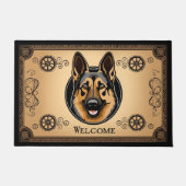 ドイツの羊飼い犬ウェルカムシュールレアリストステームパンク ドアマット (正面)