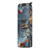 ドイツの羊飼い犬オートバイのクリスマスに乗る タンブラー (回転左)