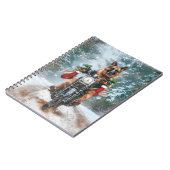 ドイツの羊飼い犬オートバイのクリスマスに乗る ノートブック (左側)