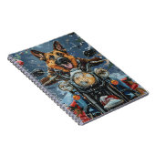 ドイツの羊飼い犬オートバイのクリスマスに乗る ノートブック (右側)