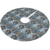 ドイツの羊飼い犬オートバイのクリスマスに乗る ブラッシュドポリエステルツリースカート (アングル)