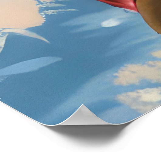 ドイツの羊飼い犬オートバイのクリスマスに乗る ポスター (角)