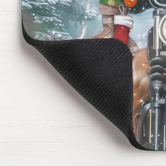 ドイツの羊飼い犬オートバイのクリスマスに乗る マウスパッド (コーナー)