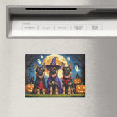 ドイツの羊飼い犬カボチャおもしろいハロウィーン マグネット (インサイチュ (食洗機))