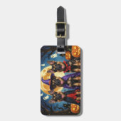 ドイツの羊飼い犬カボチャおもしろいハロウィーン ラゲッジタグ (正面縦)