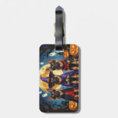 ドイツの羊飼い犬カボチャおもしろいハロウィーン ラゲッジタグ (裏面縦)