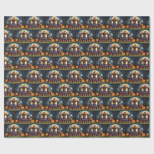 ドイツの羊飼い犬カボチャおもしろいハロウィーン ラッピングペーパー (フラット)