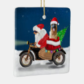 ドイツの羊飼い犬クリスマスサンタクロース セラミックオーナメント (右)