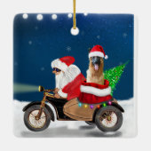 ドイツの羊飼い犬クリスマスサンタクロース セラミックオーナメント (裏面)