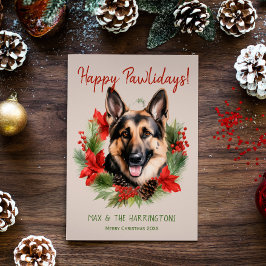 ドイツの羊飼い犬クリスマスハッピーパウィーデイズ シーズンカード