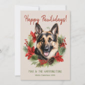 ドイツの羊飼い犬クリスマスハッピーパウィーデイズ シーズンカード (正面)