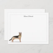 ドイツの羊飼い犬グレー縁どパーソナライズされた ノートカード (正面/裏面)