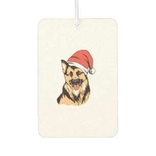 ドイツの羊飼い犬サンタハット – おもしろいクリスマス カーエアーフレッシュナー