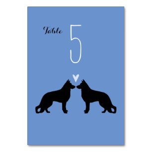 ドイツの羊飼い犬シルエット結婚像 テーブルナンバー