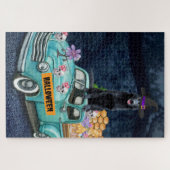 ドイツの羊飼い犬ハロウィントラック怖い夜 ジグソーパズル (横)