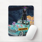 ドイツの羊飼い犬ハロウィントラック怖い夜 マウスパッド (マウス)