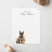 ドイツの羊飼い犬パーソナライズされたの水色 ノートカード (正面/裏面インサイチュ)