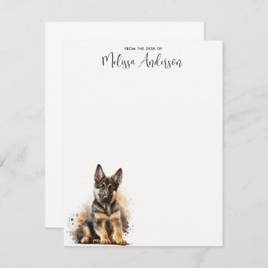 ドイツの羊飼い犬パーソナライズされたの水色 ノートカード (正面/裏面)